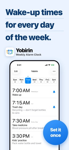 Yobirin: Weekly Alarm Clock Screenshot 1 of 10
