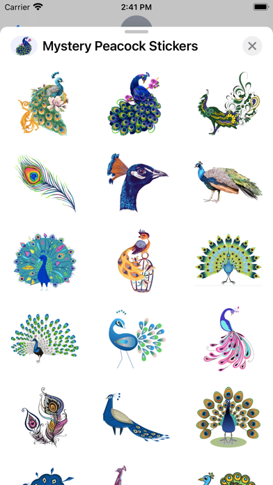 Mystery Peacock Stickers Screenshot