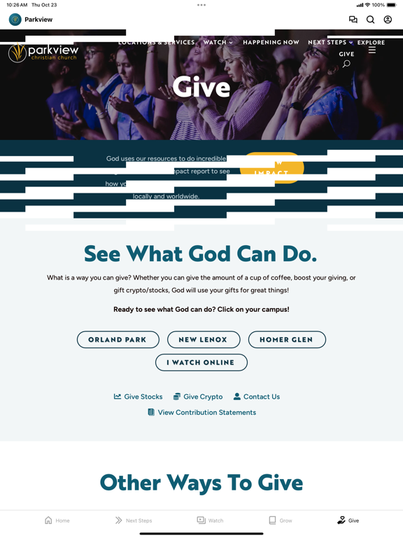 Parkview Christian Church - IL iPad screenshot 5 - Lifestyle app