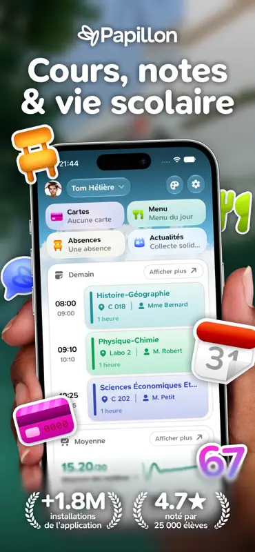 Papillon: Cours, Notes, Tâches screenshot 1 of 5