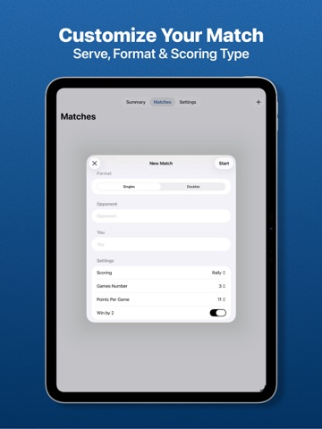 Pickleball Score Keeper App iPad screenshot