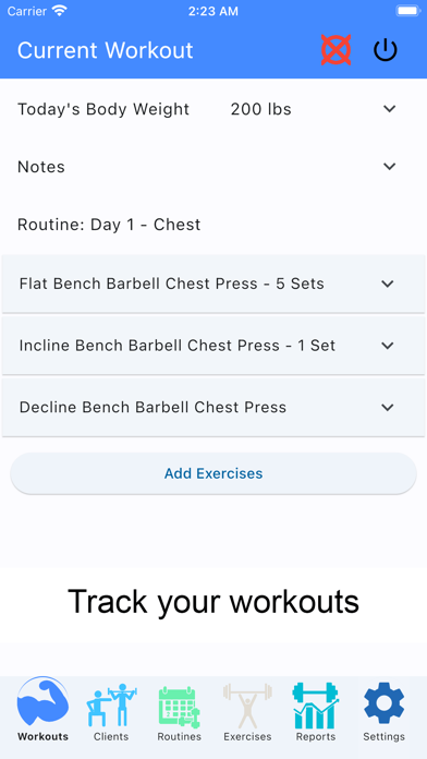 Screenshot #2 pour Gym Log Track - Workout Logger