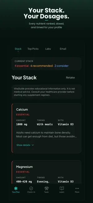 VitaGuide - Build Your Stack screenshot 2
