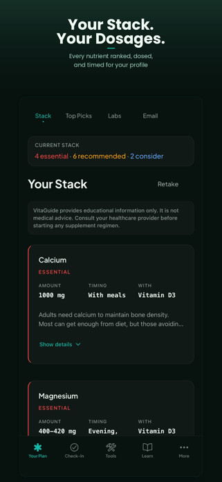 VitaGuide - Build Your Stack Screenshot 2 of 7