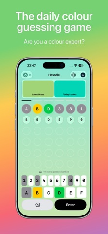 Hexadle: Daily Color Puzzle iPhone screenshot