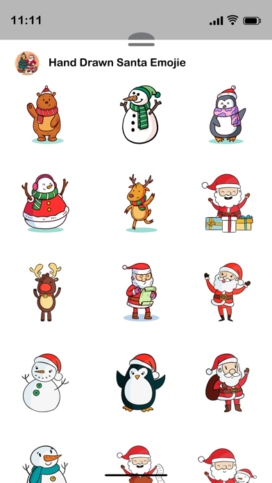 Hand Drawn Santa Emojis Screenshot