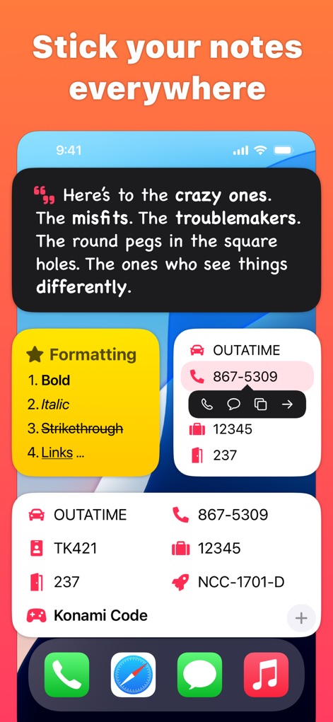 Cheatsheet: Sticky Note Widget - Productivity App | MWM