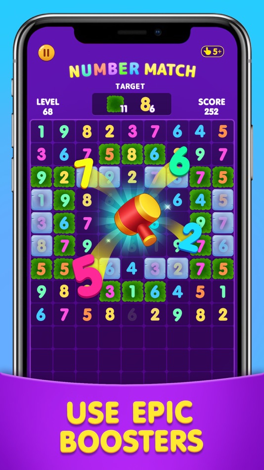 #5. Number Match: Ten Crush Puzzle (iOS) By: UNICO STUDIO