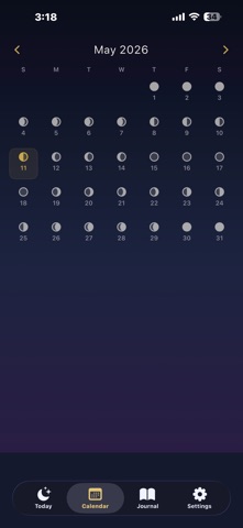 Luna Journal Moon Phases iPhone screenshot