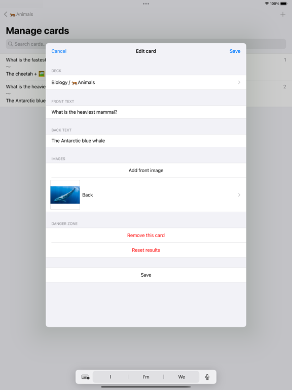 Amazing Flash Cards iPad screenshot 4 - Education app