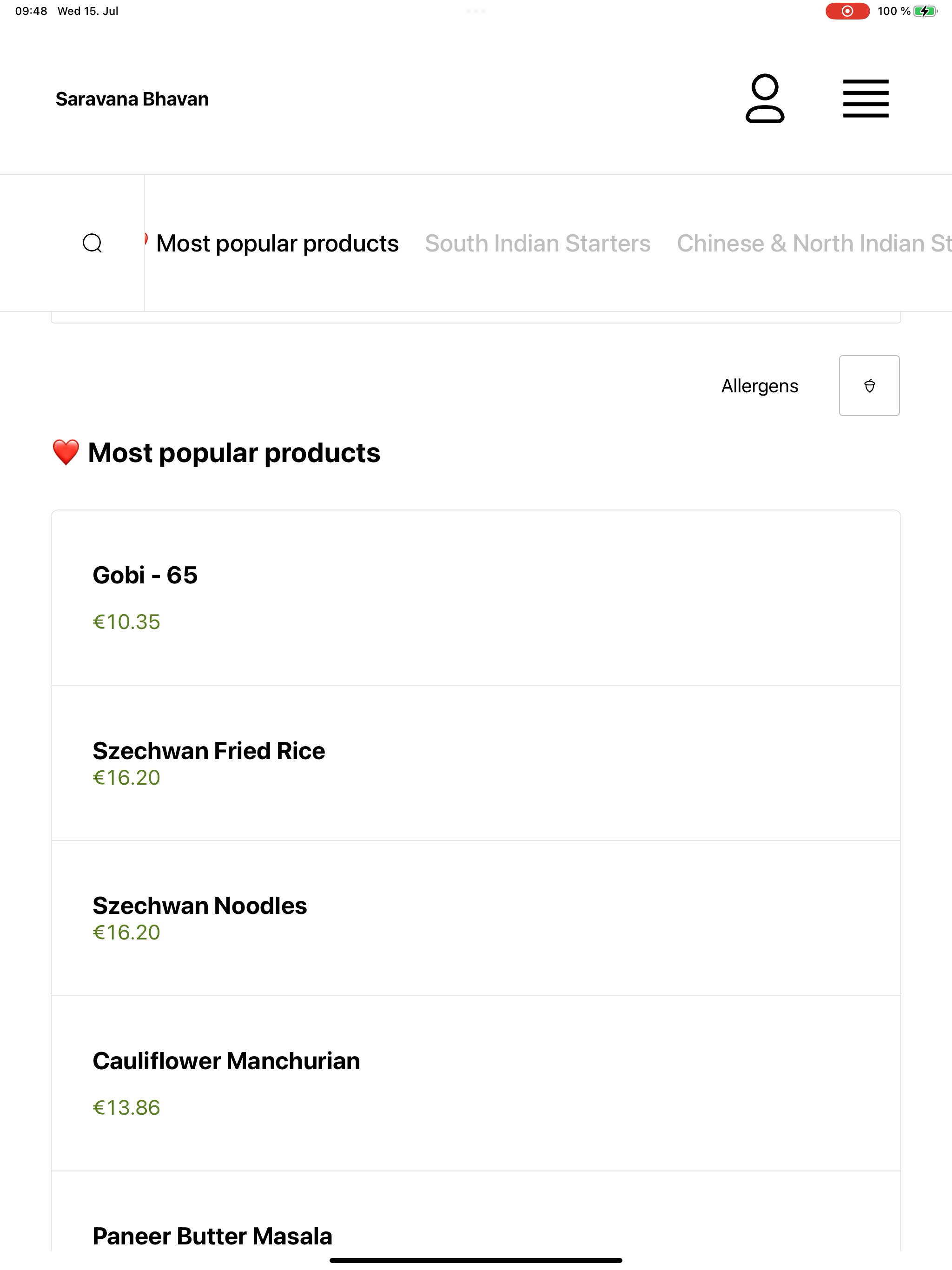 Saravana Bhavan IE screenshot 14
