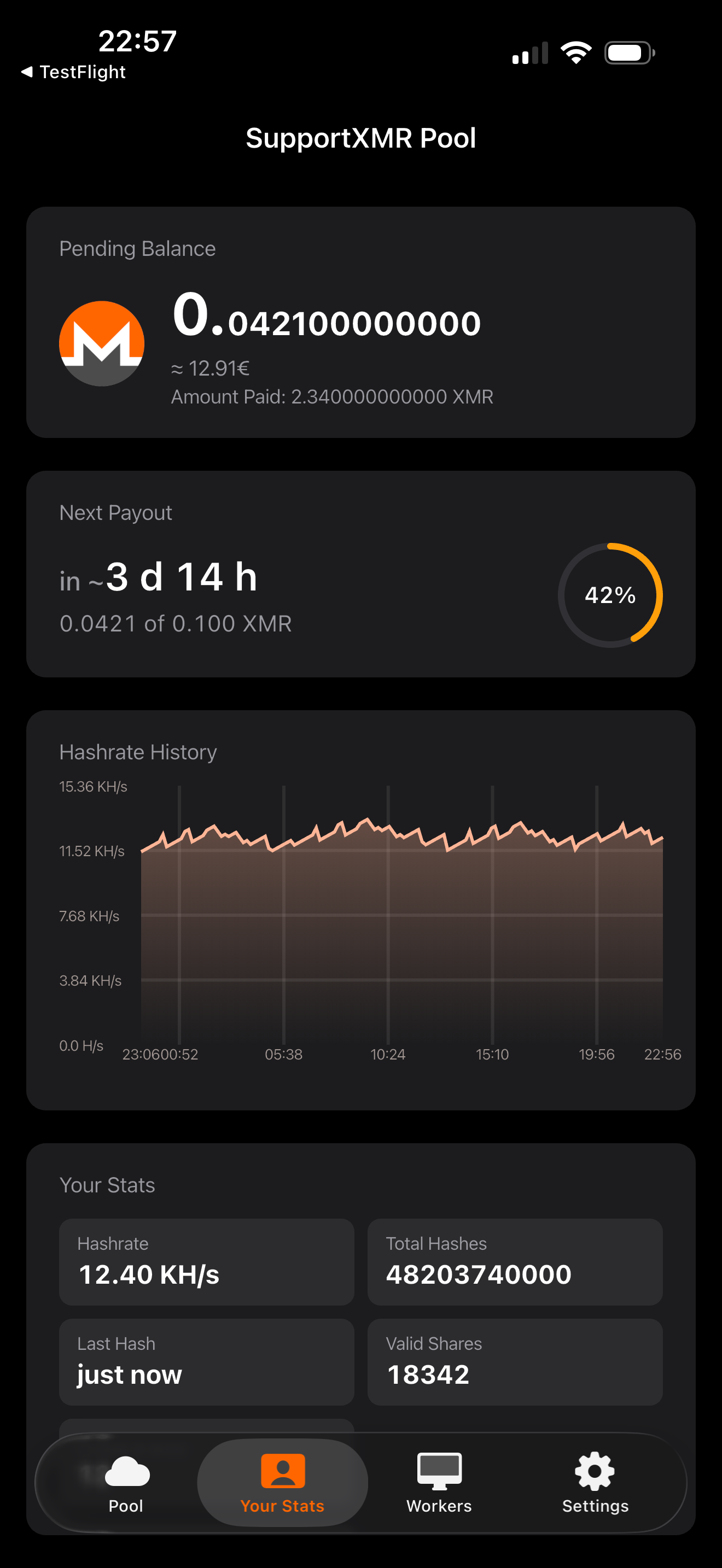SupportXMR Pool screenshot 2