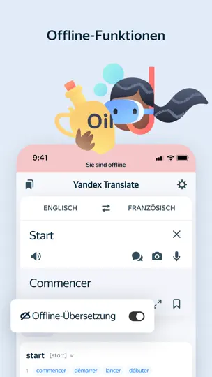 Screenshot von Yandex Translate auf dem iPhone 4
