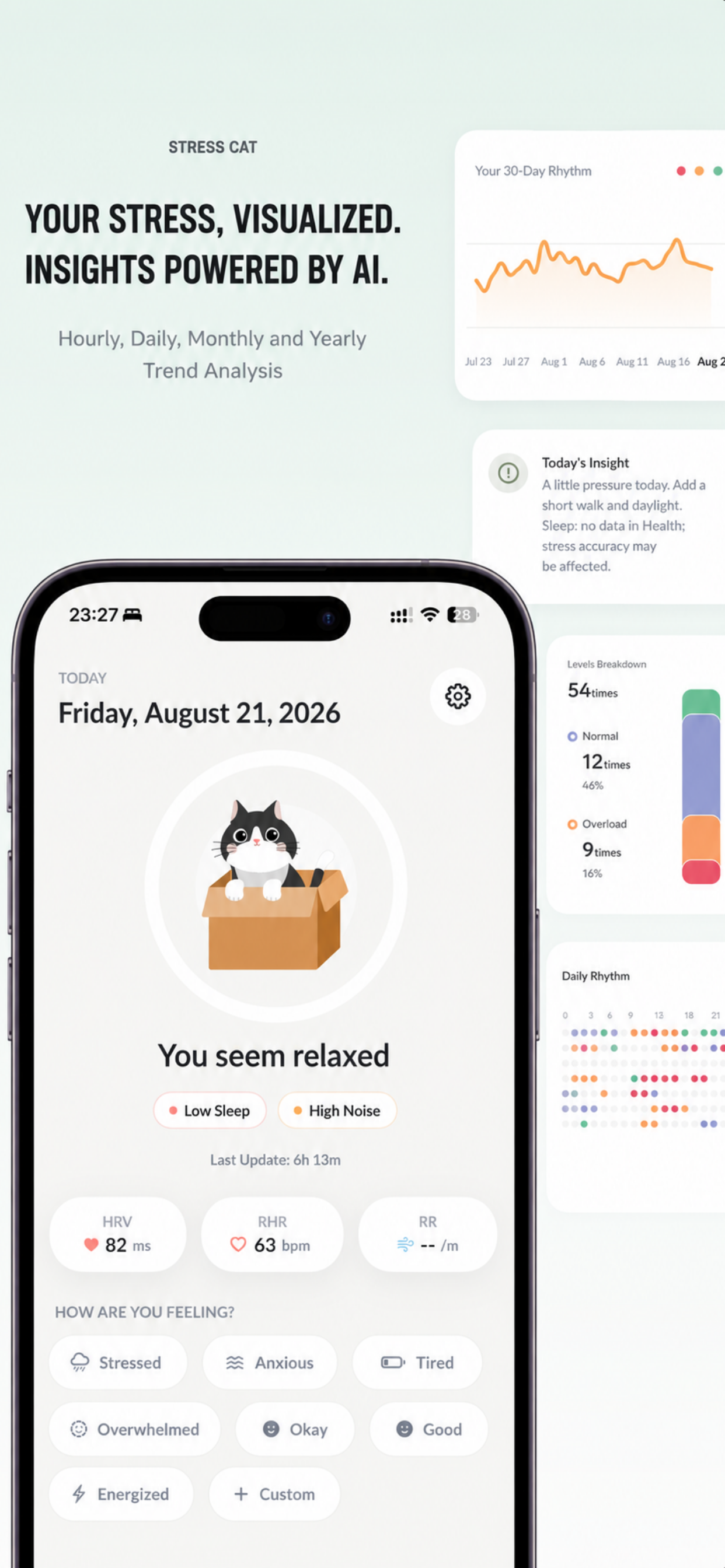 Stress app for Apple Watch Cat screenshot 2