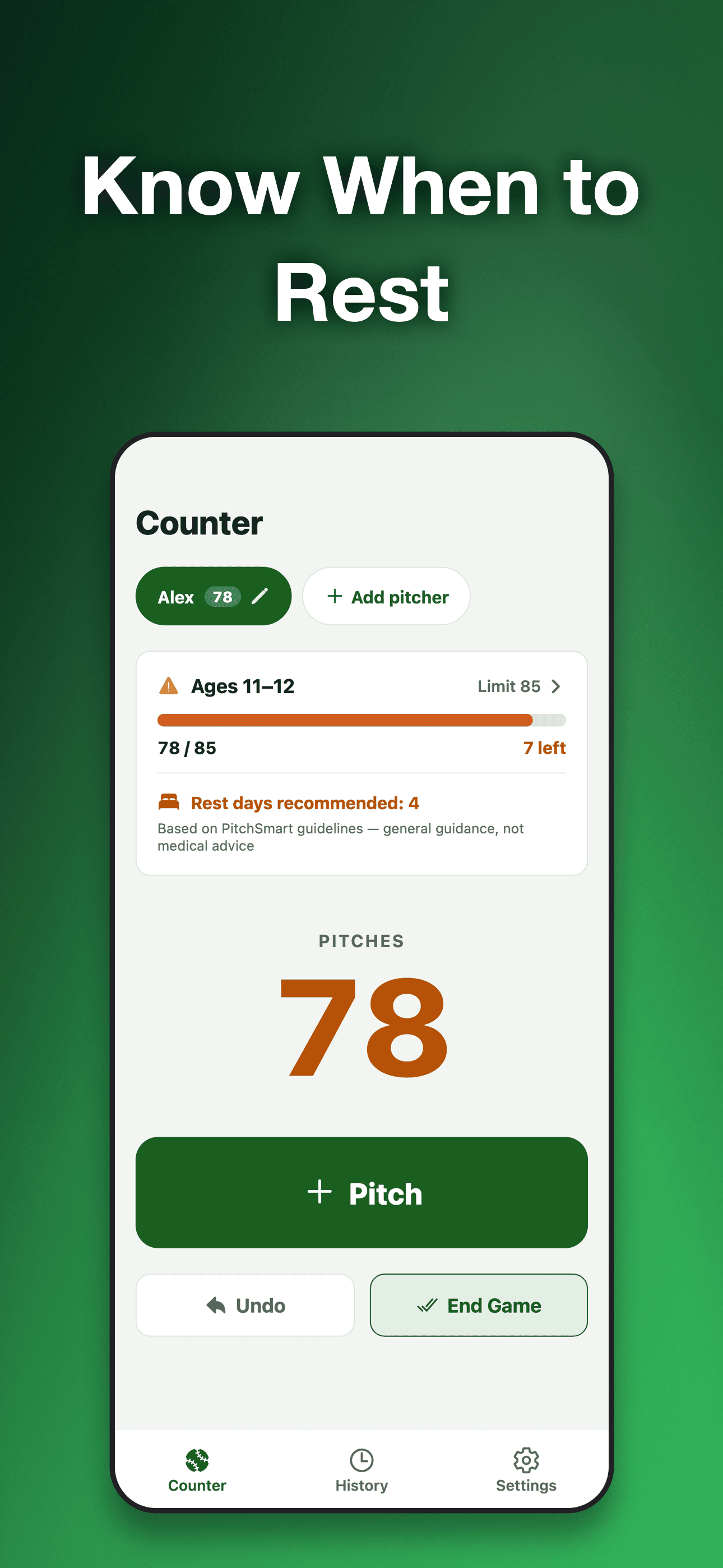 Pitch Counter・Baseball screenshot 2