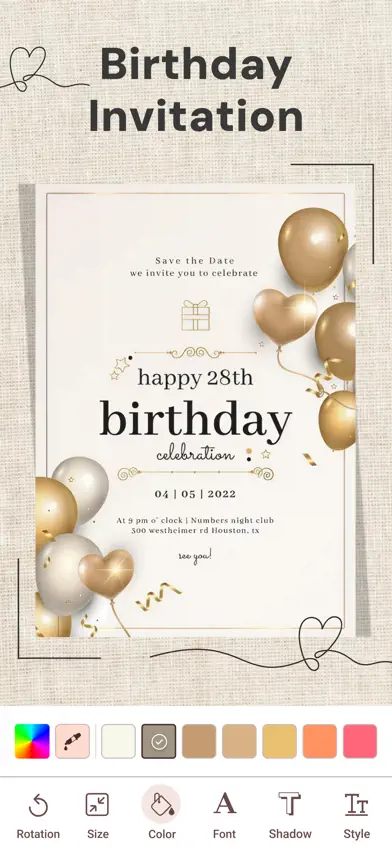 Invitation Maker & RSVP Cards screenshot 1