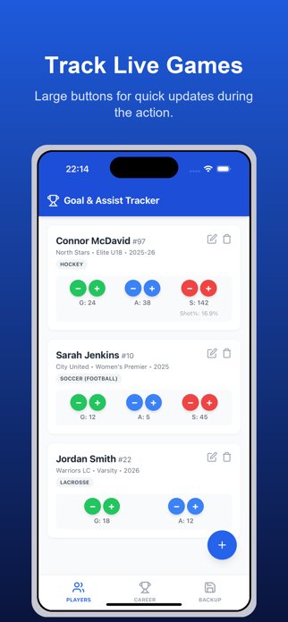 Goals & Assists Tracker Screenshot 2 of 6
