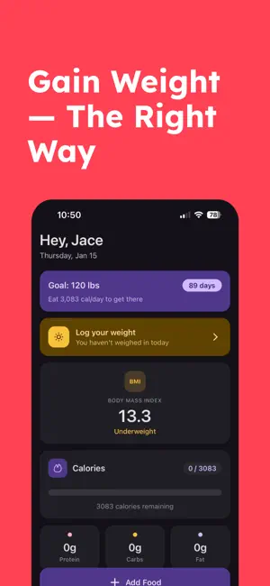 Mass Mode Weight Gain Tracker screenshot 3