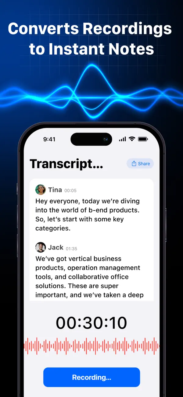 Screenshot #2 pour AI Note Taker-Voice to Notes !