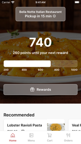 Bella Notte Italian Restaurant iPhone screenshot 1 - Food & Drink app