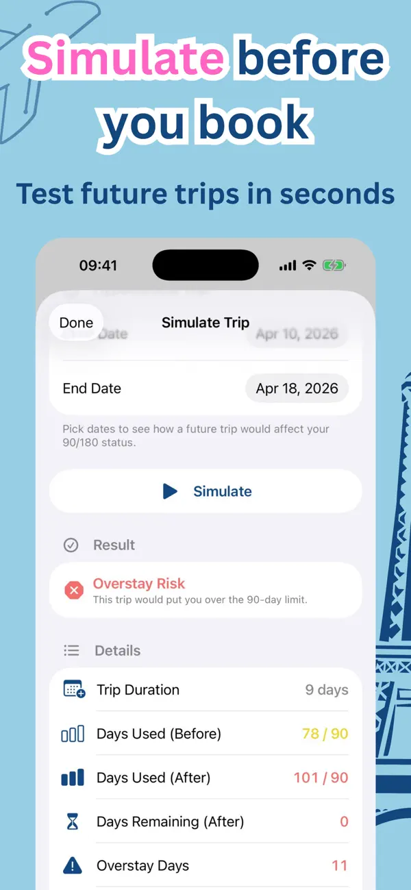 #3. Schengen Calculator - Entorii (iOS) 由: LMT Digital Creations