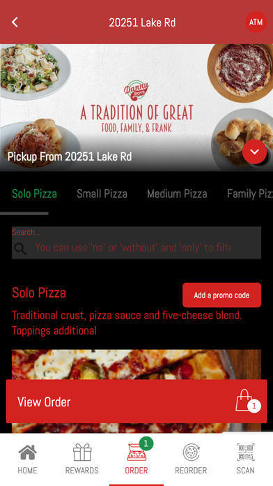 Danny Boys Pizza App Screenshot