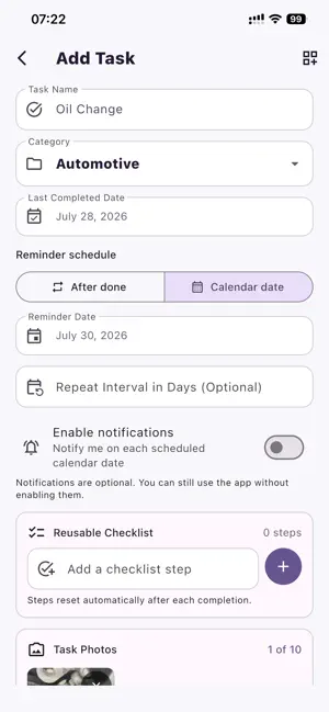 When Did I Last: Task Tracker screenshot 3
