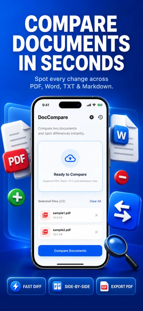 DocCompare: PDF & Word Compare 截图 1