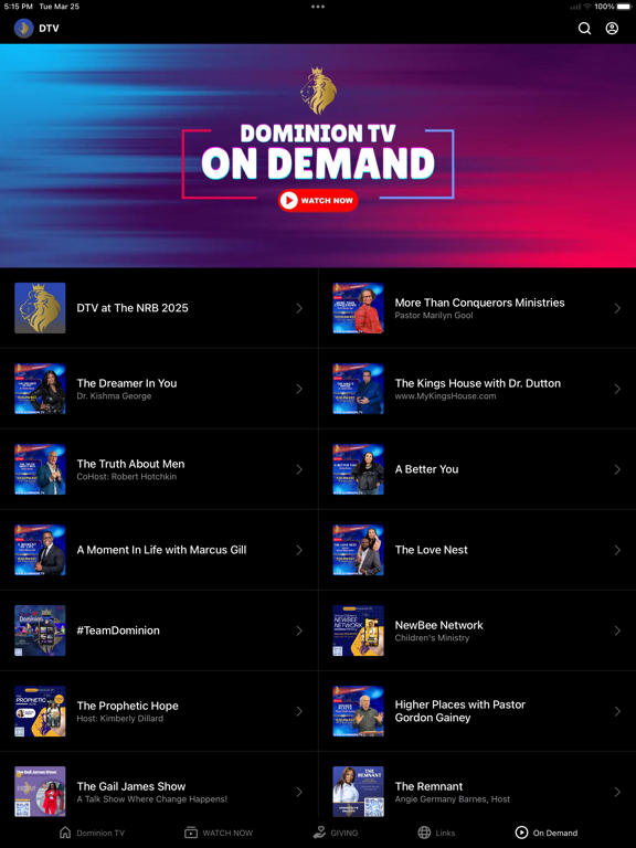 Dominion TV iPad screenshot 4 - Education app