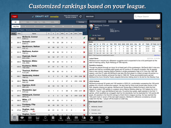 Screenshot #4 pour Fantasy Hockey Draft Kit '24