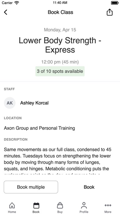 The Fitness Loft/Axon Training Screenshot