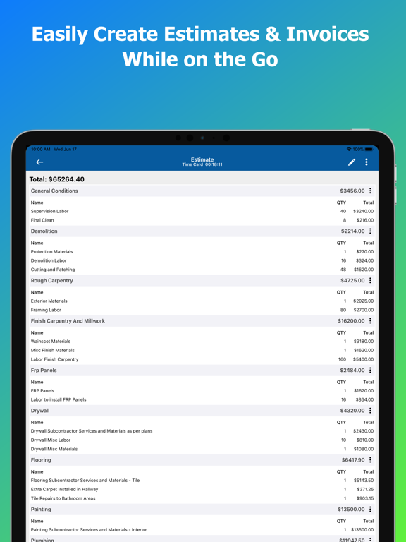 Contractor Foreman iPad screenshot 4 - Business app