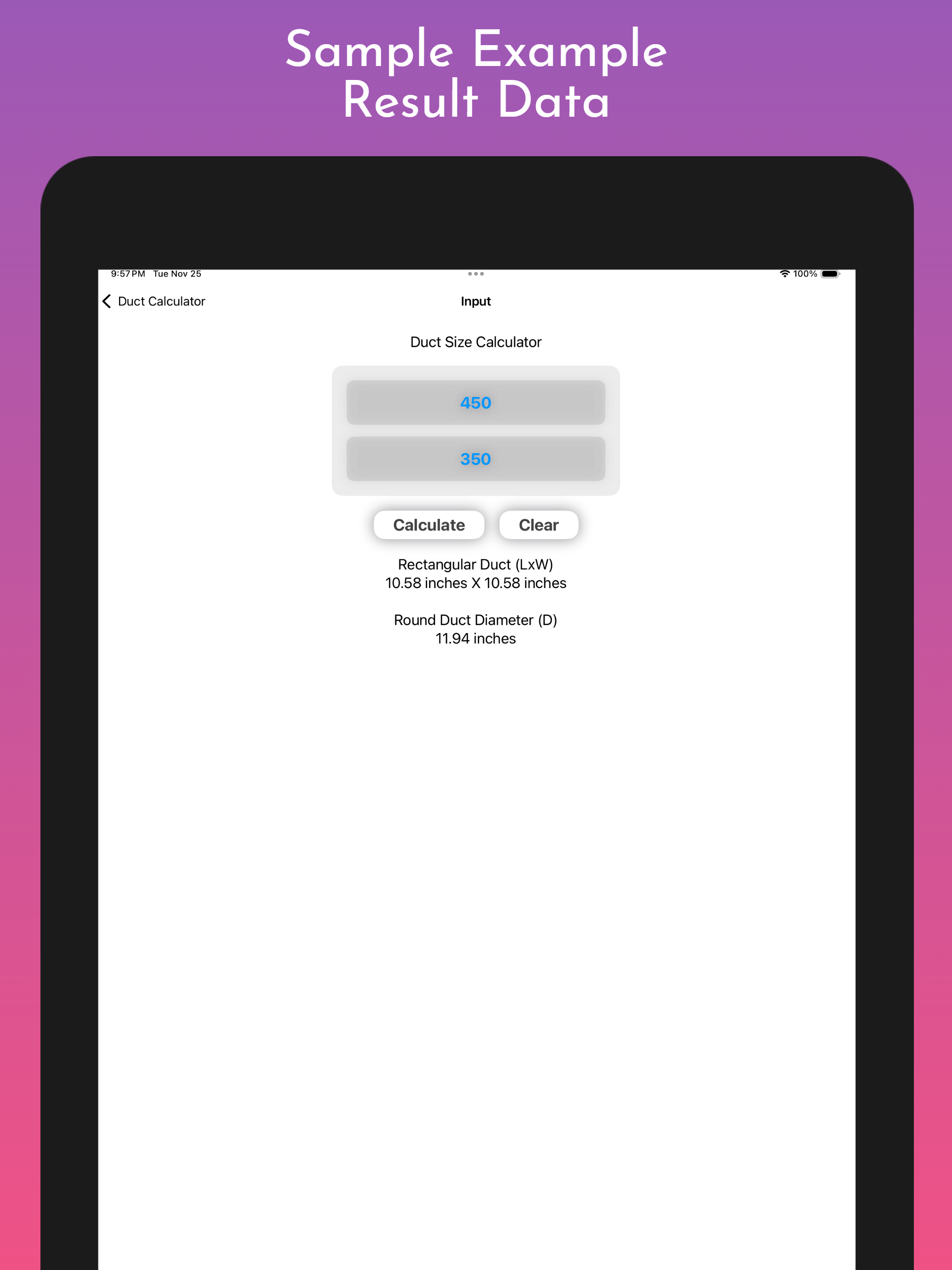 Duct Calculator Pro