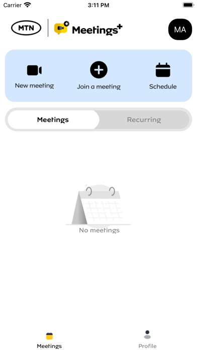 MTN Meetings+ App Screenshot