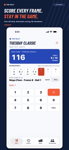 PinTally Bowling Score Tracker screenshot 1