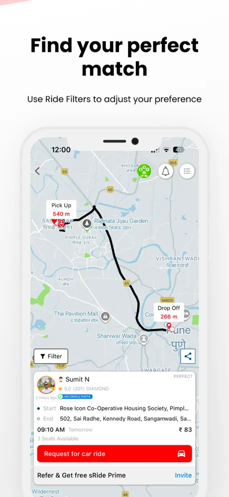 sRide - Carpool & Taxipool screenshot 4