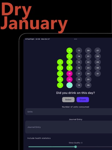 MyDryJan iPad screenshot