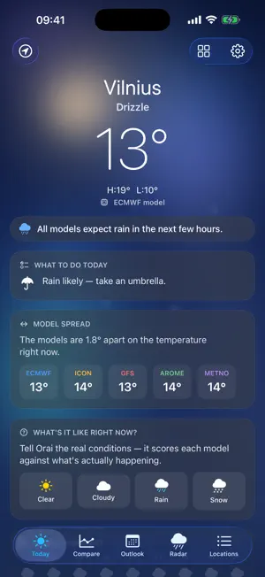 Tempe – Weather comparison screenshot 1