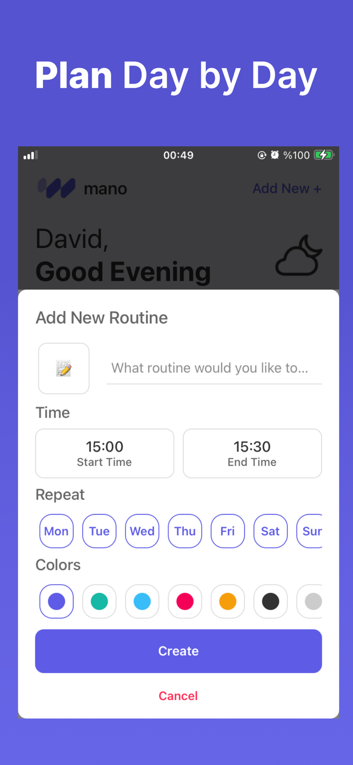Create Routine - Mano