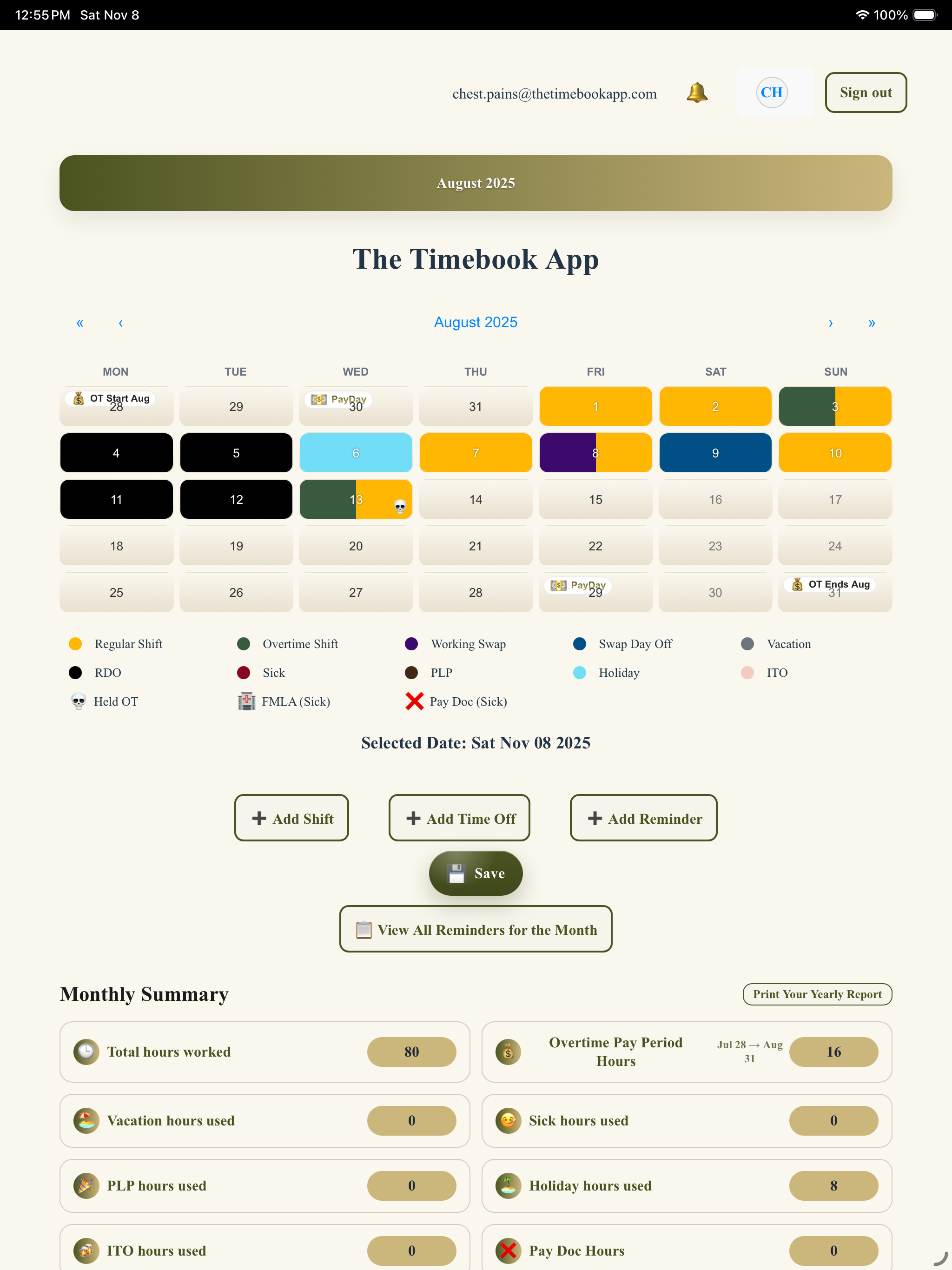 The Timebook App