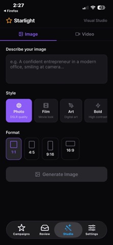 Starlight Marketing Agent iPhone screenshot