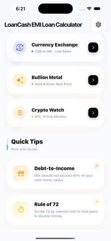LoanCash EMI Loan Calculator iPhone screenshot