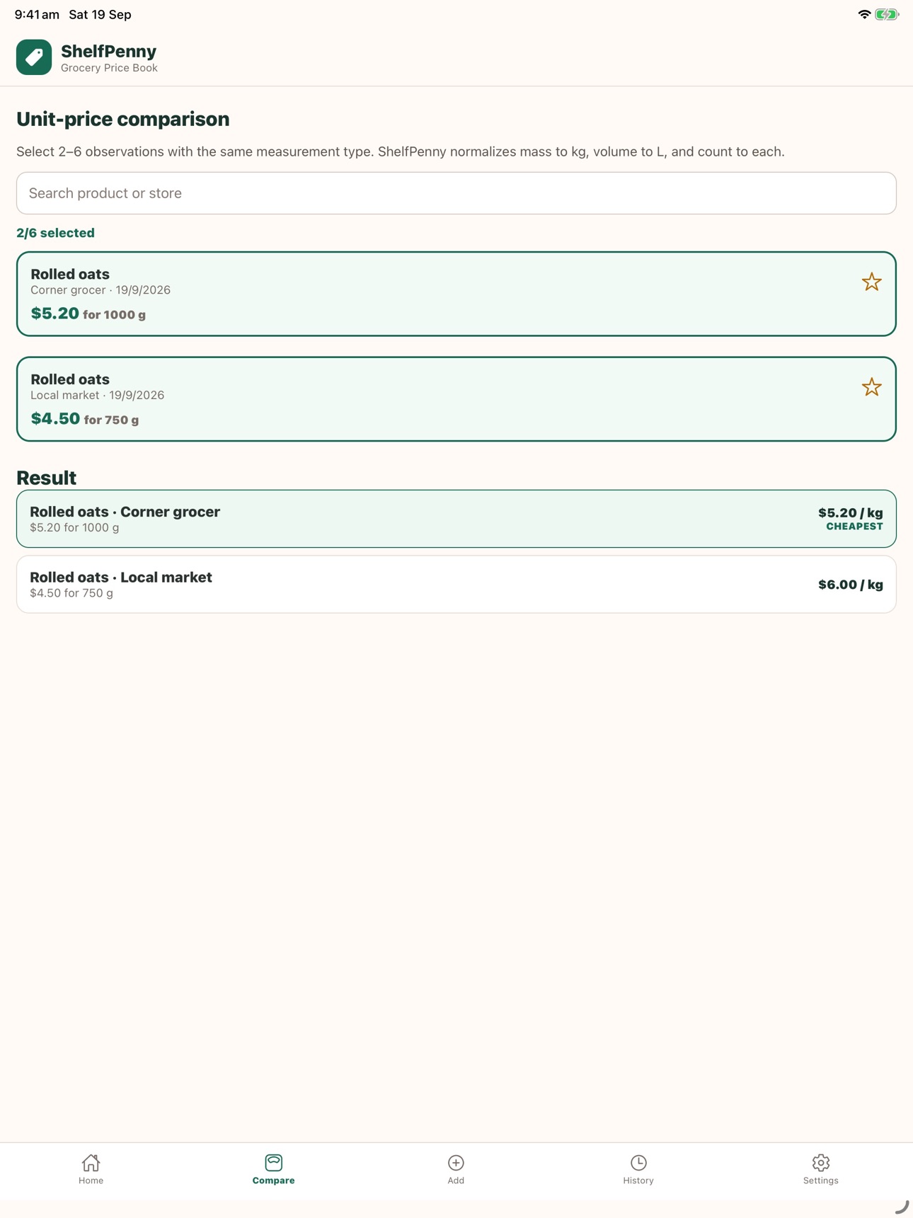 Screenshot 6 of ShelfPenny: Grocery Price Book