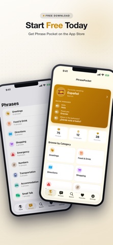PhrasePocket - Travel Phrases iPhone screenshot