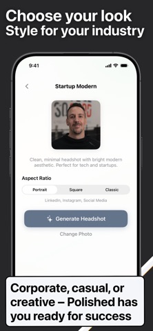 Headshot Generator: Polished iPhone screenshot