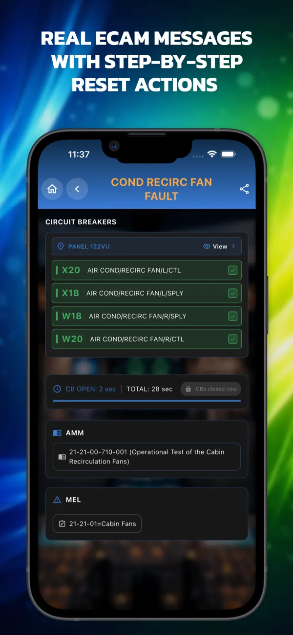 Screenshot #2 pour A32X Tools · A320 ECAM Resets