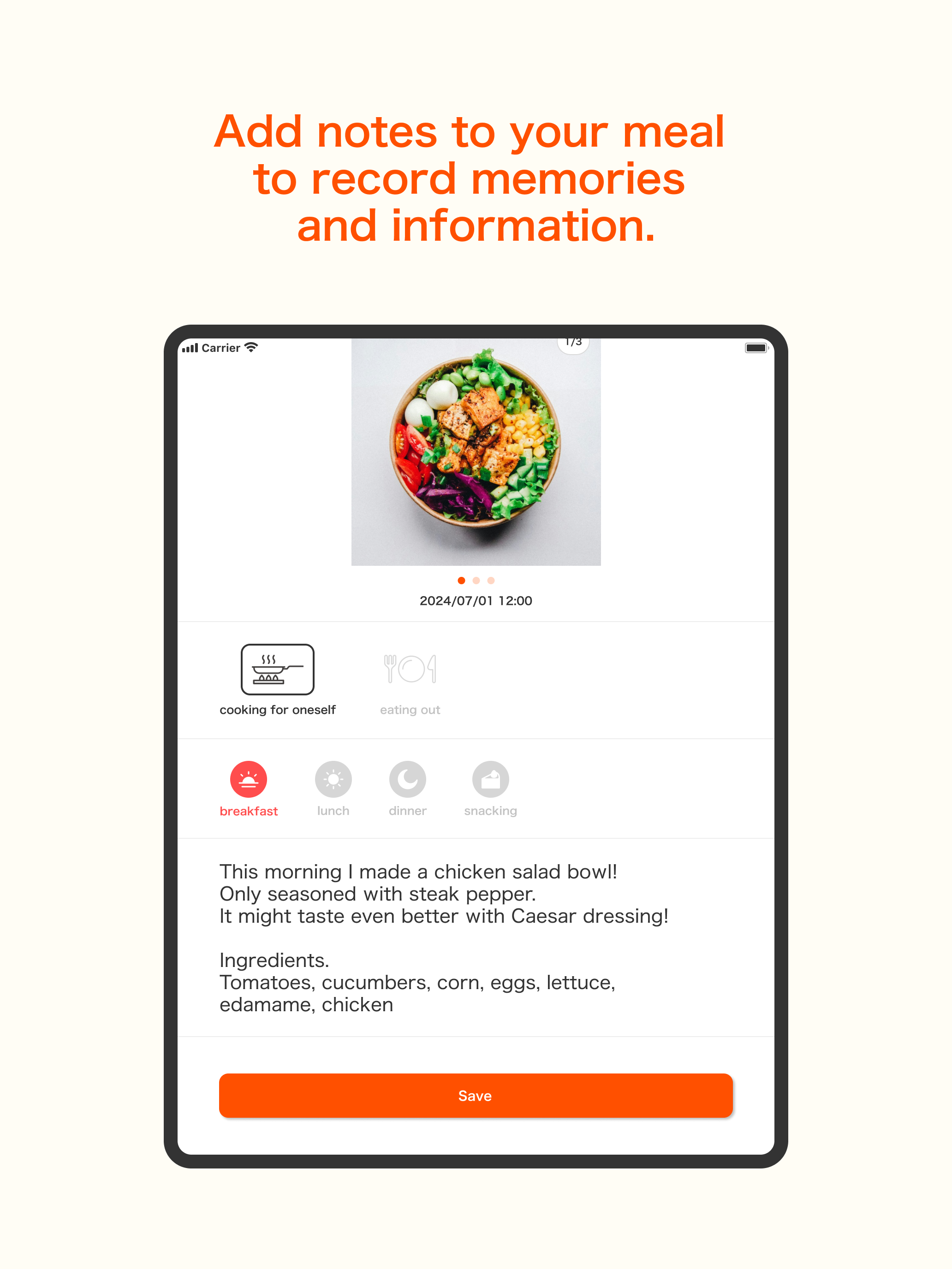 Food log app