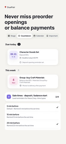 DuePair: Preorder Reminder Screenshot 2 of 5