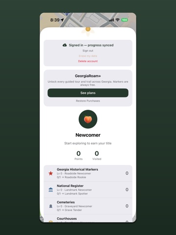 Georgia Roam iPad screenshot