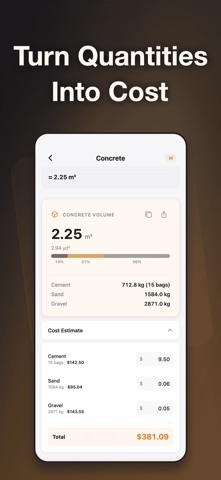 Construction Calculator & Cost Screenshot 4 of 6